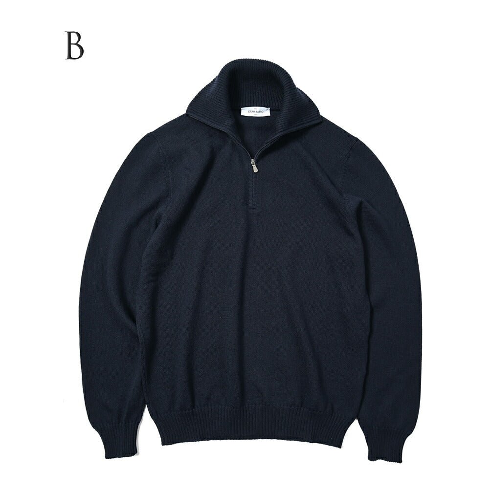 SALE|GRAN SASSO ヴァージンウール100% ハーフジップハイゲージニットセーター / SLOWEAR|399735 - A - 50|GUARDAROBA MILANO OFFICIAL STORE