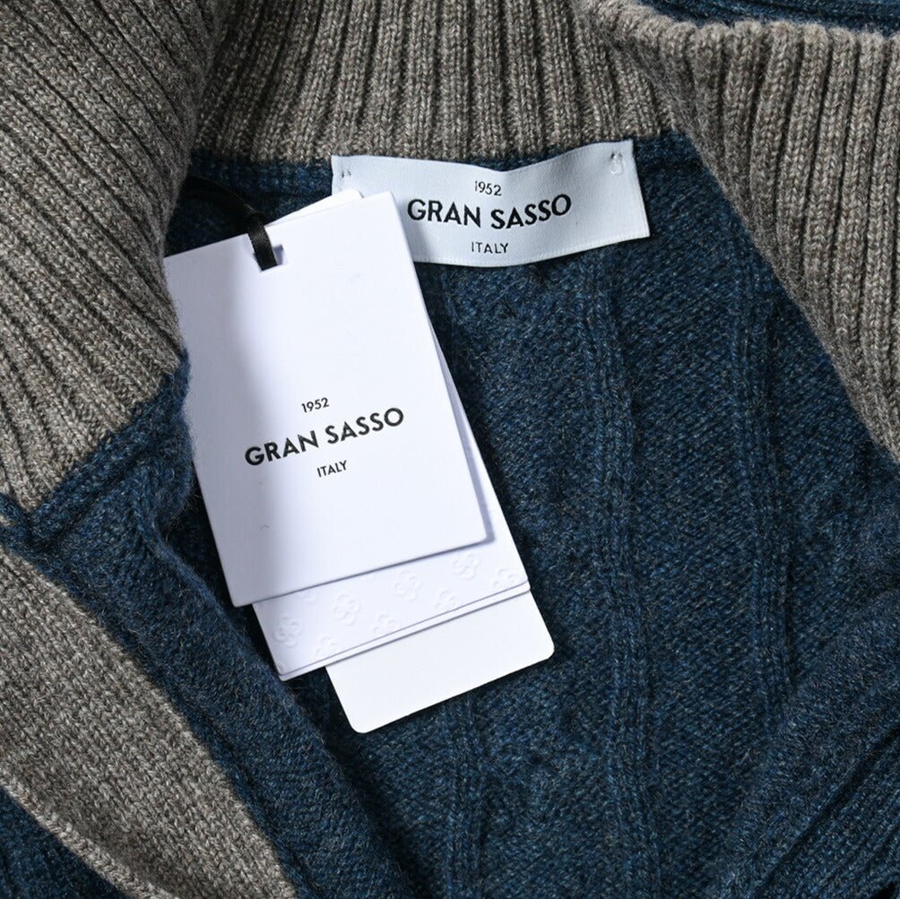 SALE|GRAN SASSO カシミヤ100% ケーブル編みニットスタンドカラーカーディガン / SLOWEAR|399590 - A - 46|GUARDAROBA MILANO OFFICIAL STORE