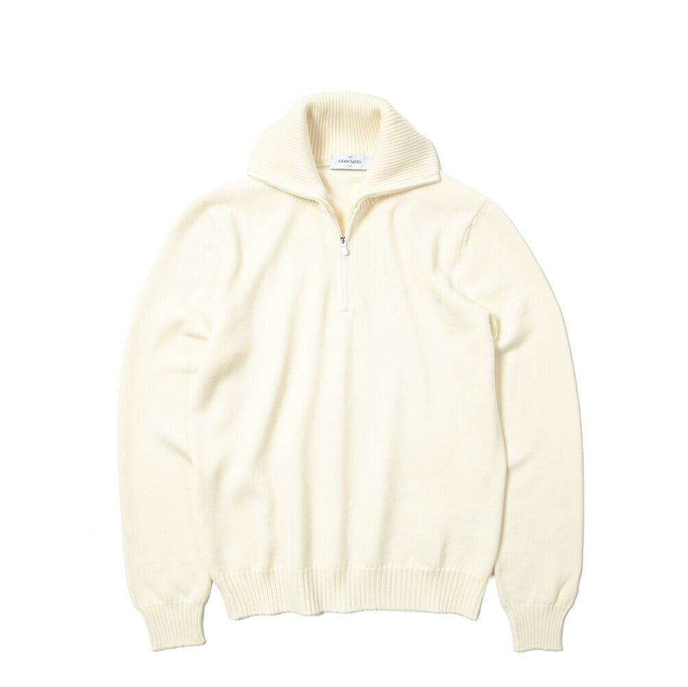 SALE|GRAN SASSO ヴァージンウール100% ハーフジップハイゲージニットセーター / SLOWEAR|399735 - A - 50|GUARDAROBA MILANO OFFICIAL STORE