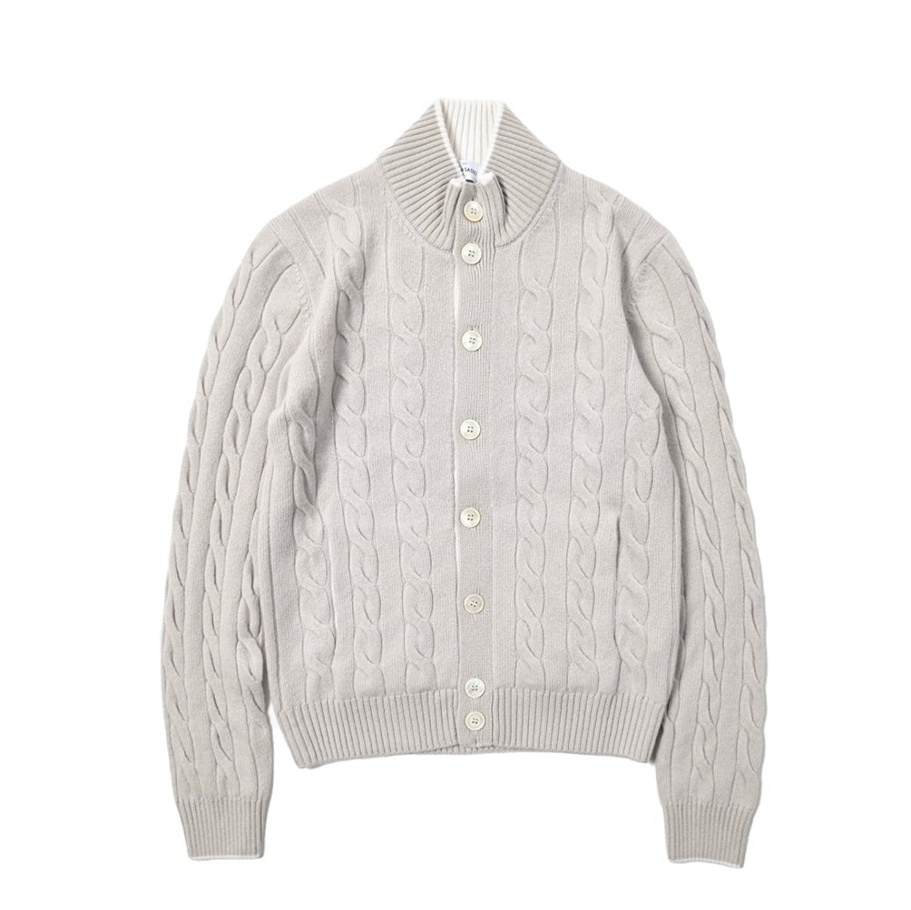 SALE|GRAN SASSO カシミヤ100% ケーブル編みニットスタンドカラーカーディガン / SLOWEAR|399590 - A - 46|GUARDAROBA MILANO OFFICIAL STORE