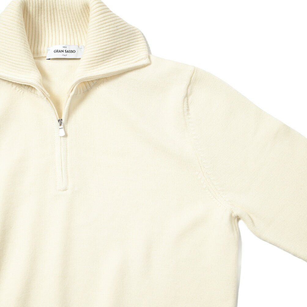 SALE|GRAN SASSO ヴァージンウール100% ハーフジップハイゲージニットセーター / SLOWEAR|399735 - A - 50|GUARDAROBA MILANO OFFICIAL STORE