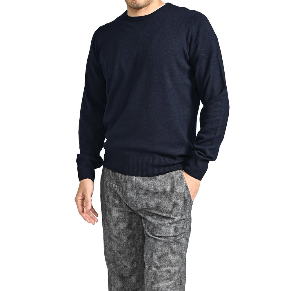 秋冬先行セール|GRAN SASSO ウールビスコースカシミヤ クルーネックハイゲージニットセーター|413596-46|GUARDAROBA MILANO OFFICIAL STORE