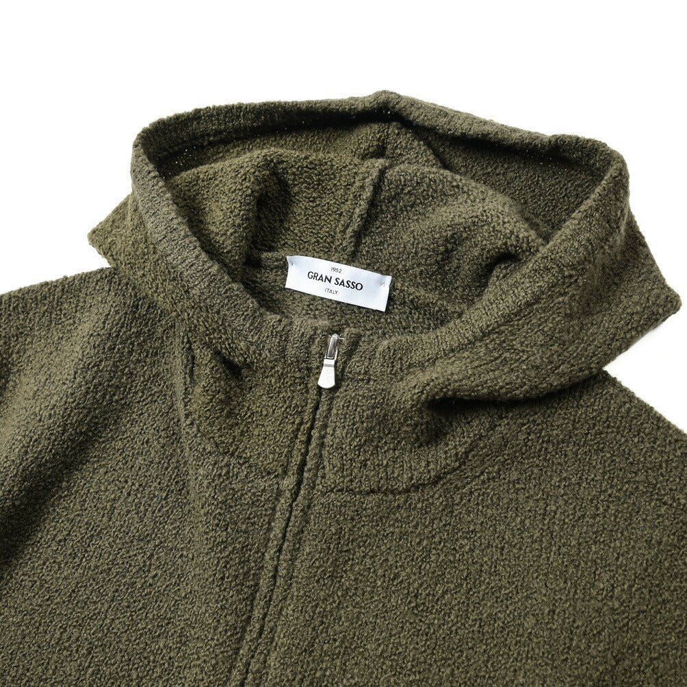SALE|GRAN SASSO ウールカシミヤ ブークレニットパーカー / SLOWEAR|400137|GUARDAROBA MILANO OFFICIAL STORE