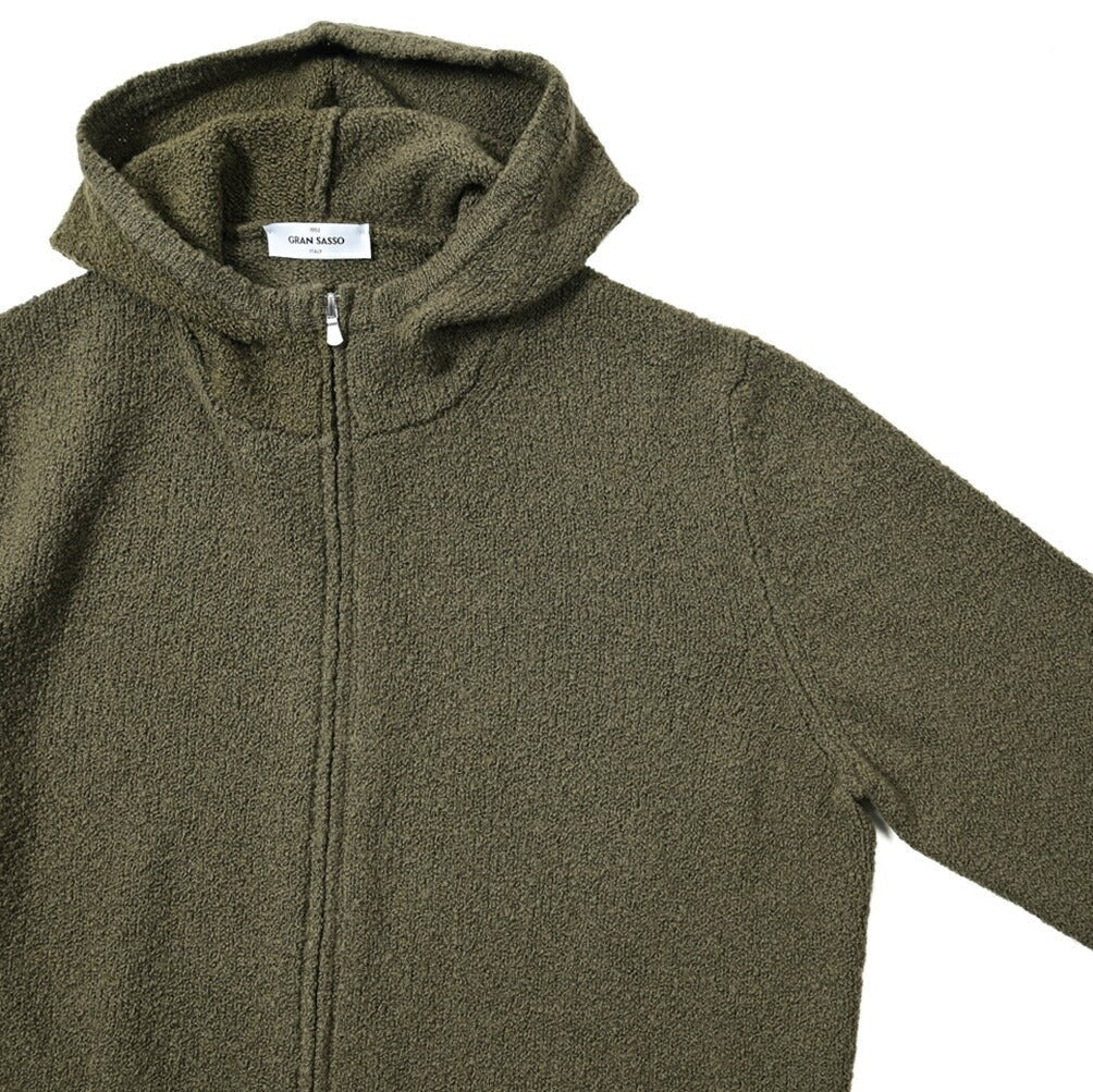 SALE|GRAN SASSO ウールカシミヤ ブークレニットパーカー / SLOWEAR|400137|GUARDAROBA MILANO OFFICIAL STORE
