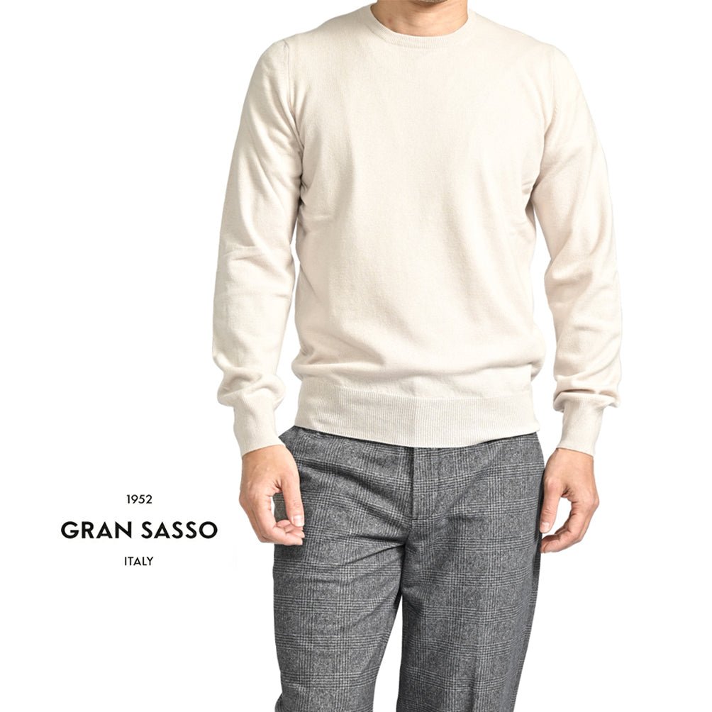 クーポン対象|GRAN SASSO ウールビスコースカシミヤ クルーネックハイゲージニットセーター / SLOWEAR|GUARDAROBA MILANO OFFICIAL STORE