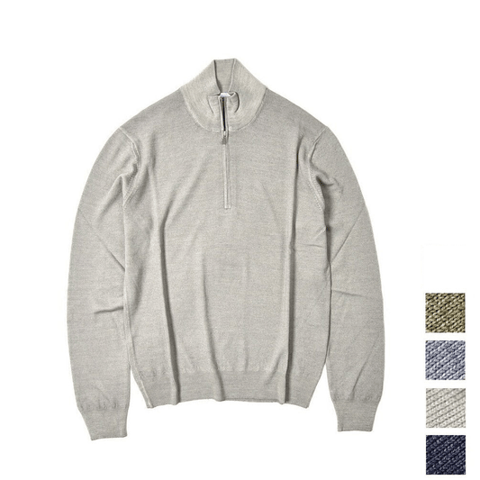 SALE|GRAN SASSO ヴァージンウールカシミヤ ハーフジップニットセーター / SLOWEAR|387602 - B - 56|GUARDAROBA MILANO OFFICIAL STORE