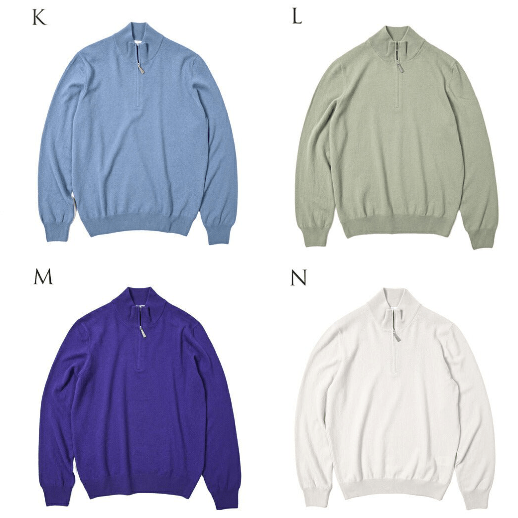 SALE|GRAN SASSO ウールカシミヤ ハーフジップニットセーター / SLOWEAR|399020 - A - 50|GUARDAROBA MILANO OFFICIAL STORE