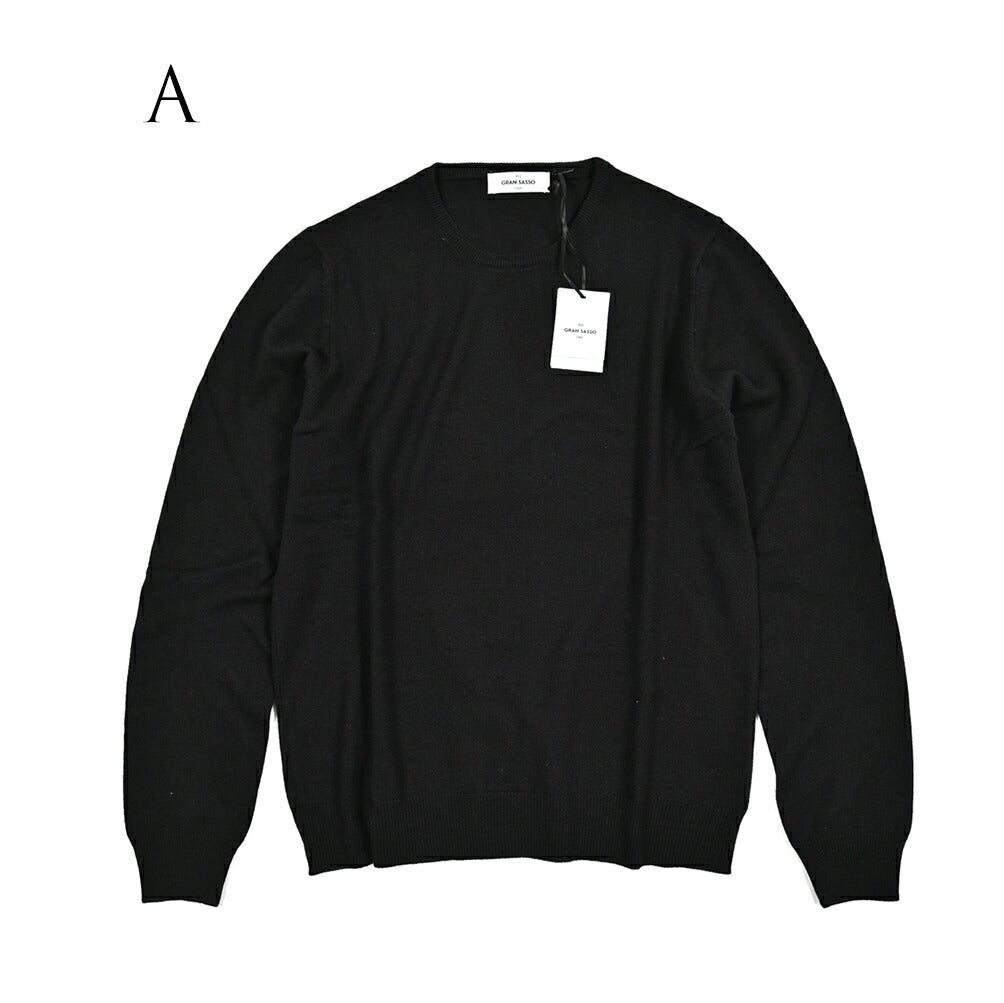 クーポン対象|GRAN SASSO ウールビスコースカシミヤ クルーネックハイゲージニットセーター / SLOWEAR|GUARDAROBA MILANO OFFICIAL STORE