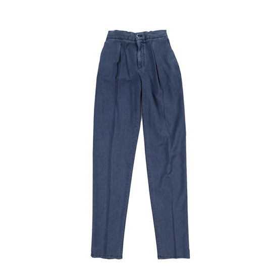 GTA “DAVIDE” ヴァージンウール100% ワンタックイージースラックス / COMFORT FIT ネイビー 44 | GUARDAROBA MILANO OFFICIAL STORE