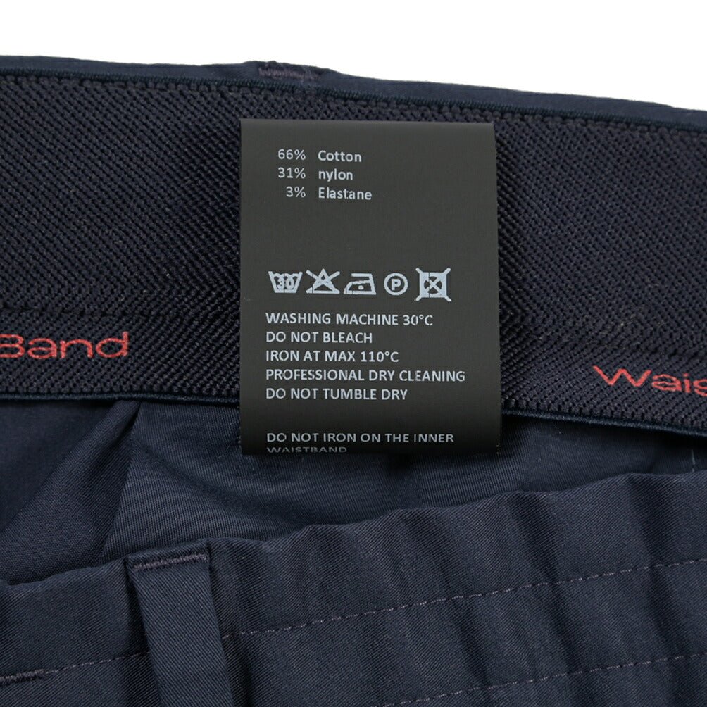 GTA “DAVIDE” ナイロン混コットン ノータックイージーパンツ / COMFORT FIT ネイビー 58 | GUARDAROBA MILANO OFFICIAL STORE