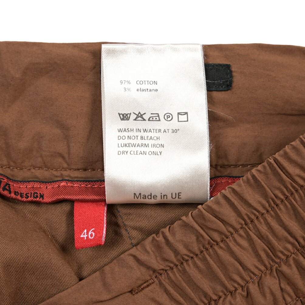 GTA “DAVIDE” ストレッチコットン ワンタックイージーパンツ / COMFORT FIT ブラウン 44 | GUARDAROBA MILANO OFFICIAL STORE