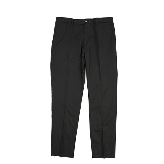 GTA “DAVIDE” ナイロン混コットン ノータックイージーパンツ / COMFORT FIT ブラック 50 | GUARDAROBA MILANO OFFICIAL STORE