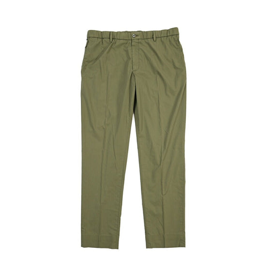 GTA “DAVIDE” ストレッチコットン ノータックイージーパンツ / COMFORT FIT カーキグリーン 56 | GUARDAROBA MILANO OFFICIAL STORE