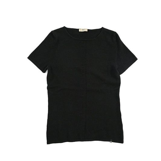 HERNO カシミヤ100% 半袖ニットボートネックTシャツ / レディース ブラック 42 | GUARDAROBA MILANO OFFICIAL STORE