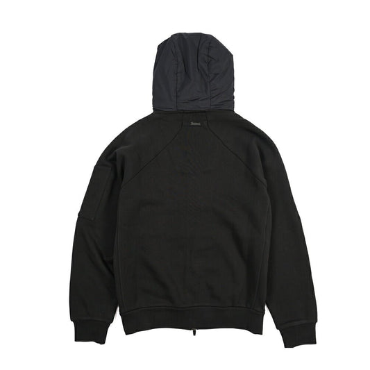 HERNO “Laminar” 異素材コンビ フード付きジップアップブルゾン ブラック 44 | GUARDAROBA MILANO OFFICIAL STORE
