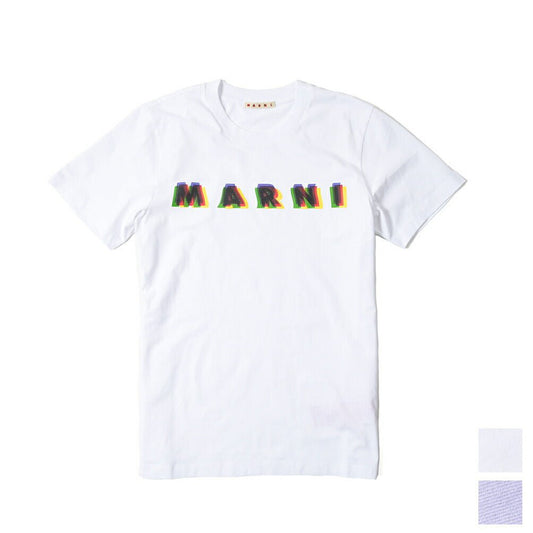 MARNI 3Dプリントロゴ コットン100% 半袖クルーネックTシャツ