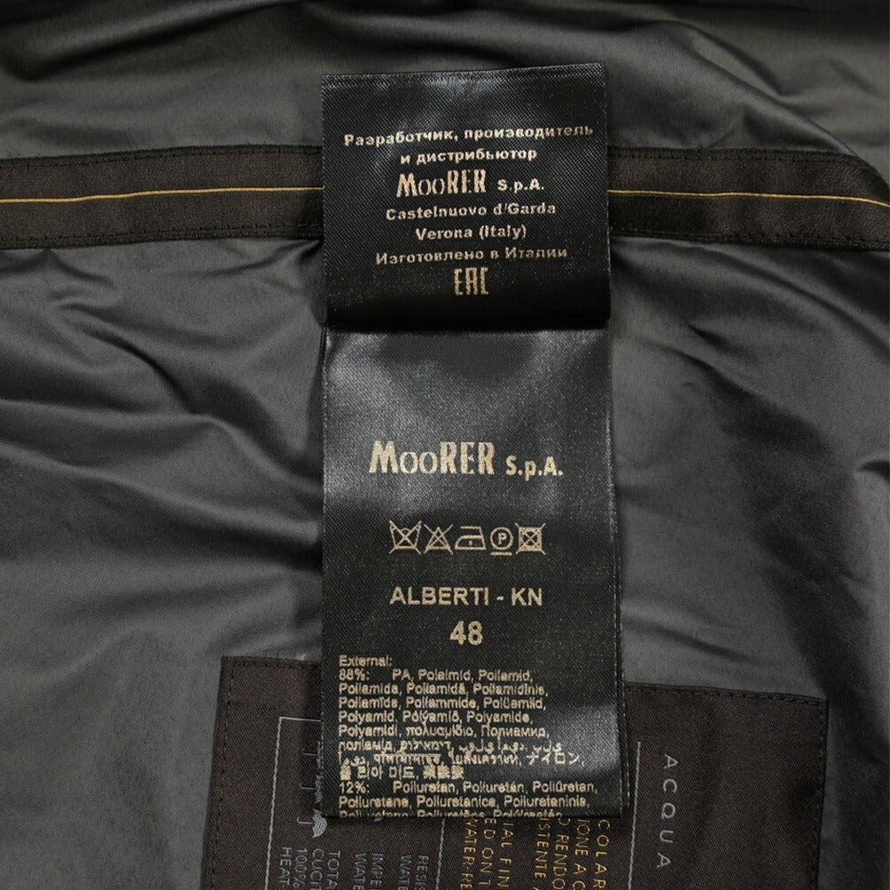 MOORER “ALBERTI-KN” 2軸方向ストレッチナイロン スタンドカラーボンバージャケット / ACQUA RESISTANT (撥水) ネイビー(INDACO) 48 | GUARDAROBA MILANO OFFICIAL STORE