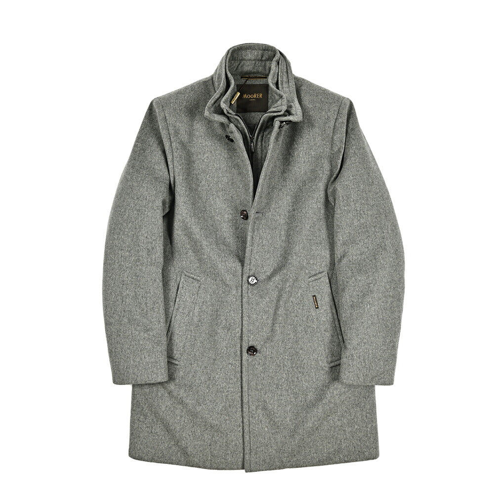 【極美品】MooRER ダウンコート カシミヤ グレージュ 38 M 異素材切替 極美品】MooRER ダウンコート カシミヤ グレージュ 38 M 異素材切替