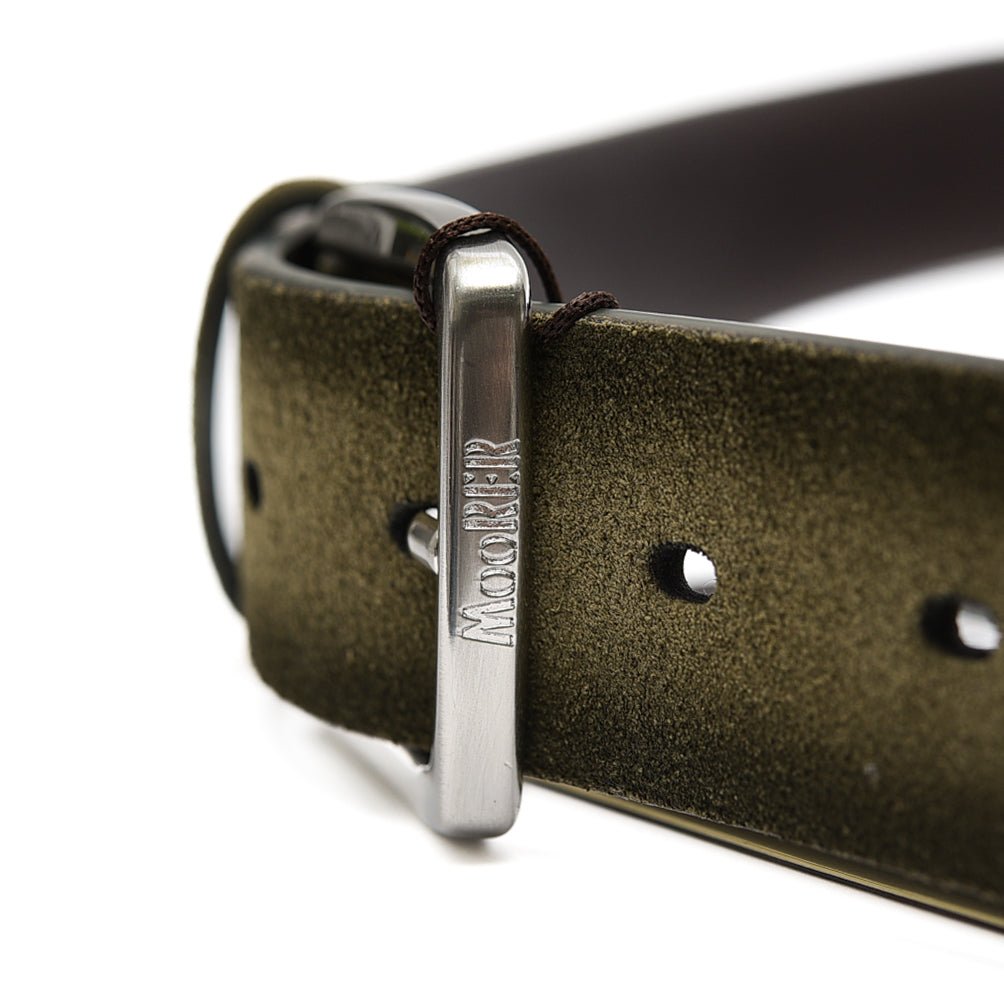 【クーポン対象】MOORER CALDARA C2 スエードレザースクエアバックルベルト|383772 - A - 100|GUARDAROBA MILANO OFFICIAL STORE