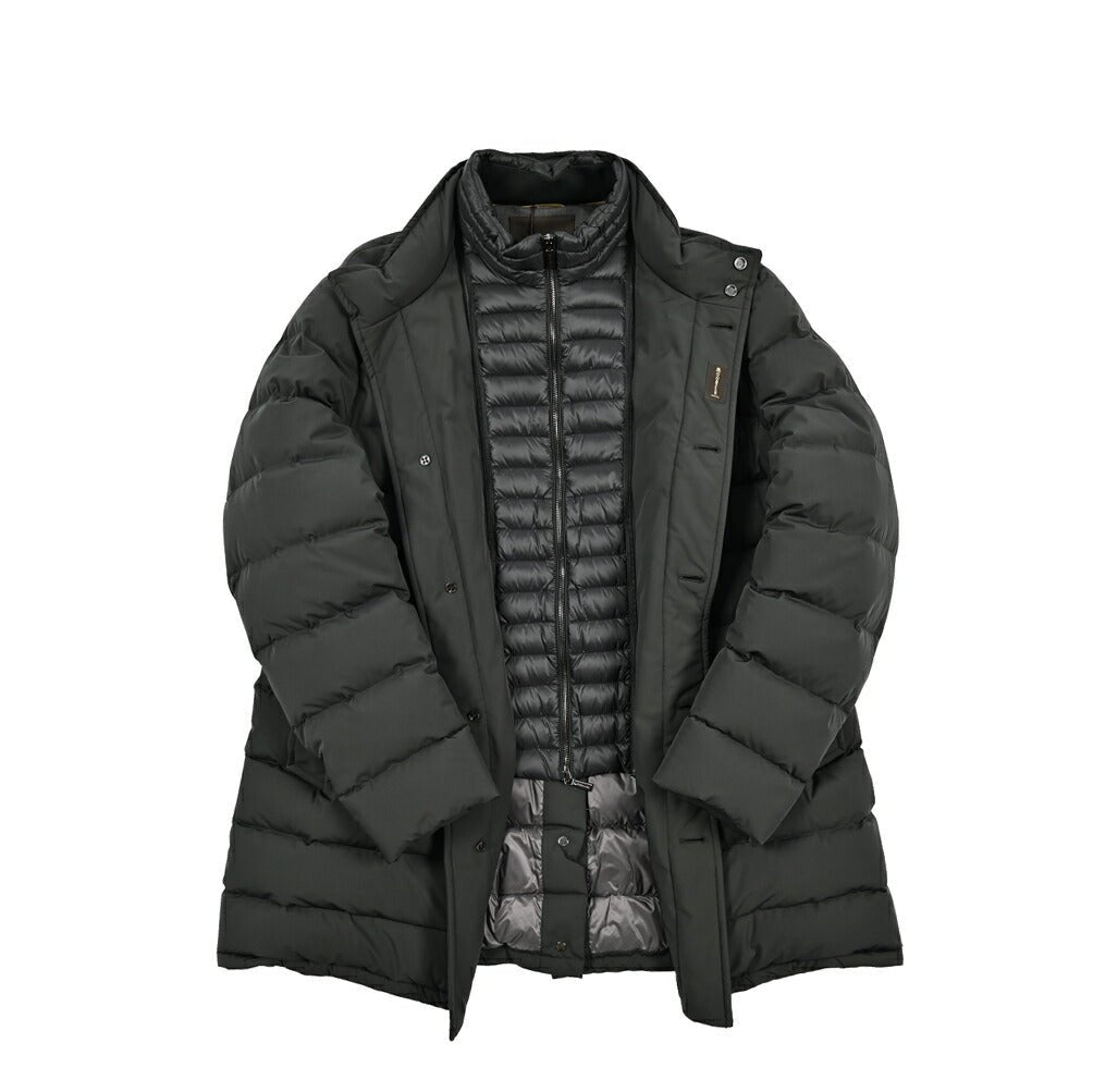 MOORER "CALEGARI - KN" ストレッチナイロン スタンドカラーダウンコート (着脱可能ライナー付き) / ACQUA RESISTANT(撥水)|418018|GUARDAROBA MILANO OFFICIAL STORE