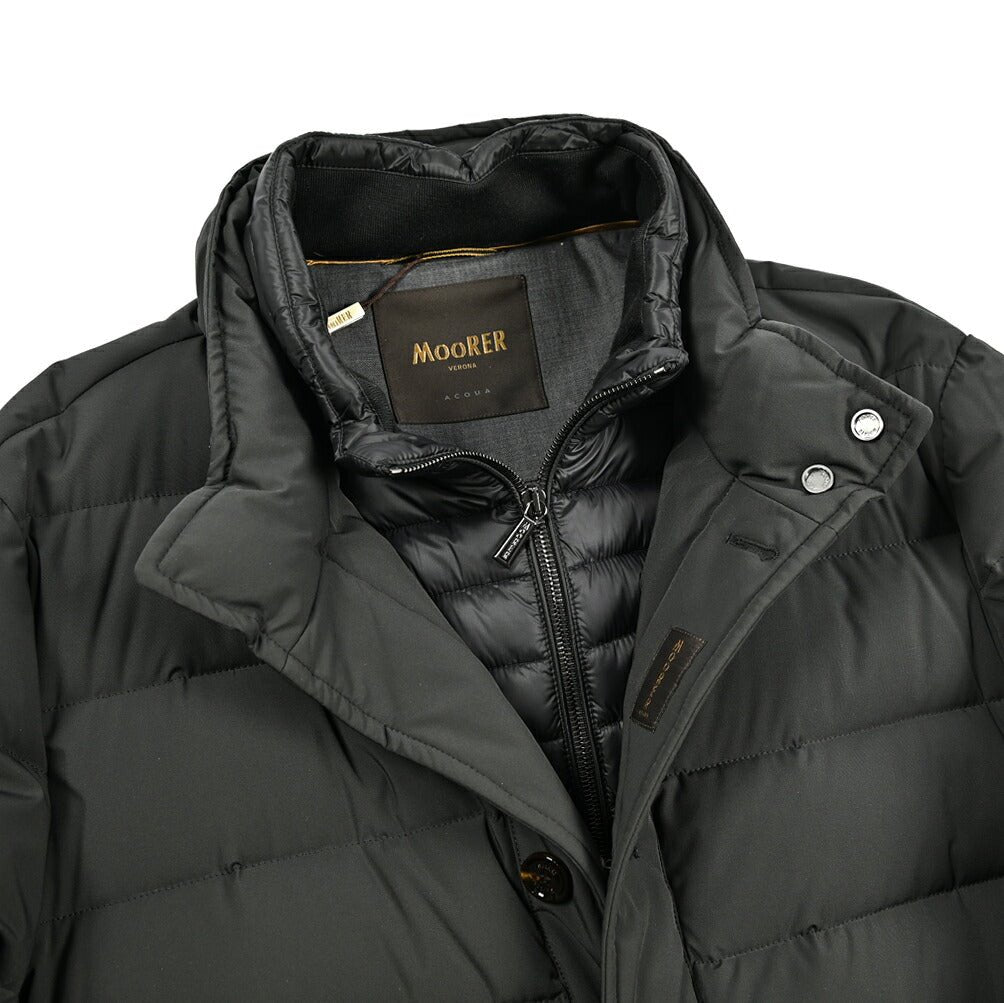 MOORER "CALEGARI - KN" ストレッチナイロン スタンドカラーダウンコート (着脱可能ライナー付き) / ACQUA RESISTANT(撥水)|418018|GUARDAROBA MILANO OFFICIAL STORE