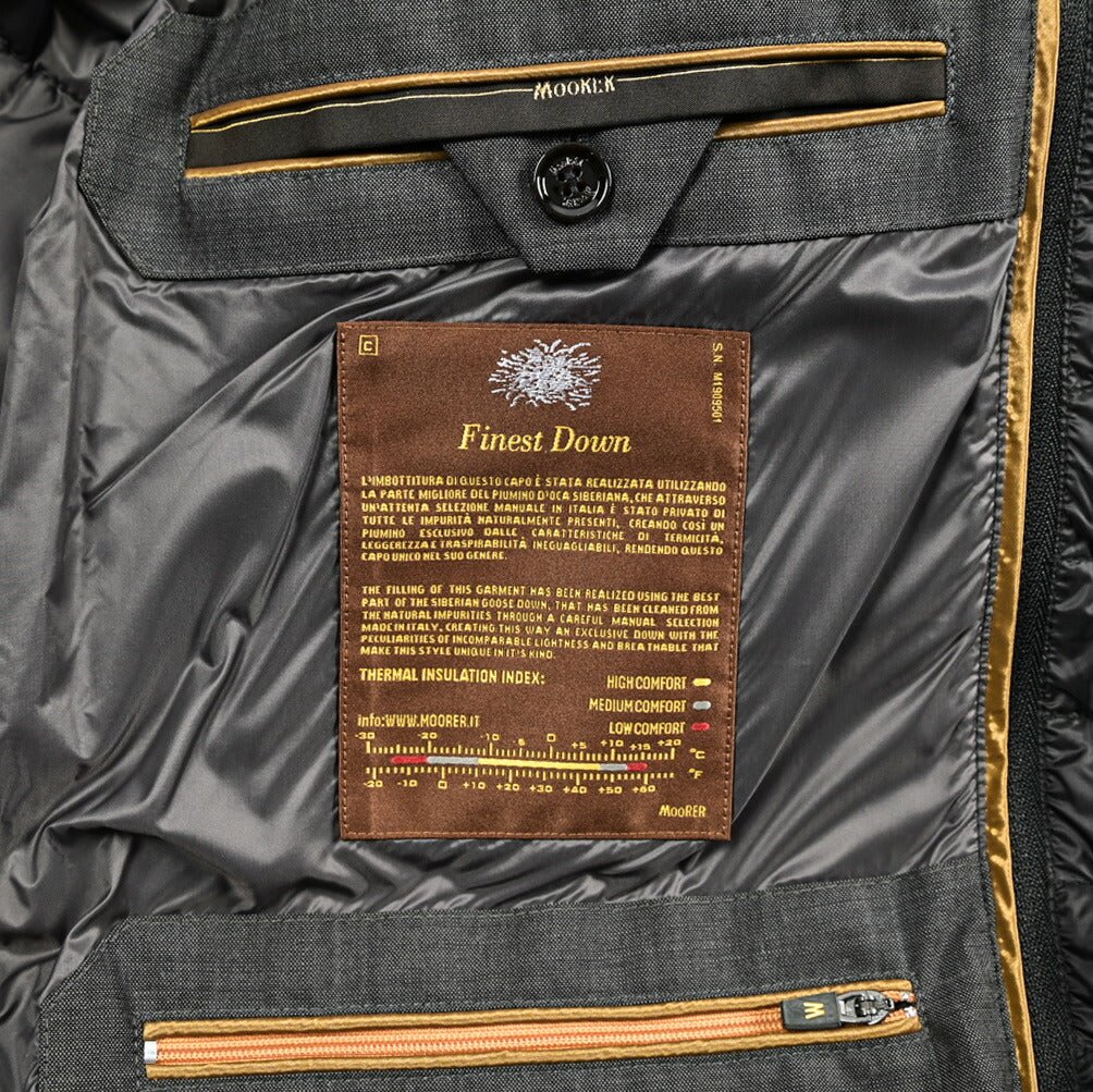 MOORER "CALEGARI - KN" ストレッチナイロン スタンドカラーダウンコート (着脱可能ライナー付き) / ACQUA RESISTANT(撥水)|418018|GUARDAROBA MILANO OFFICIAL STORE