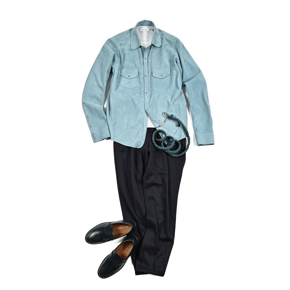 SALE|MOORER CHILEP スエードレザー編み込みベルト|399910 - 100|GUARDAROBA MILANO OFFICIAL STORE