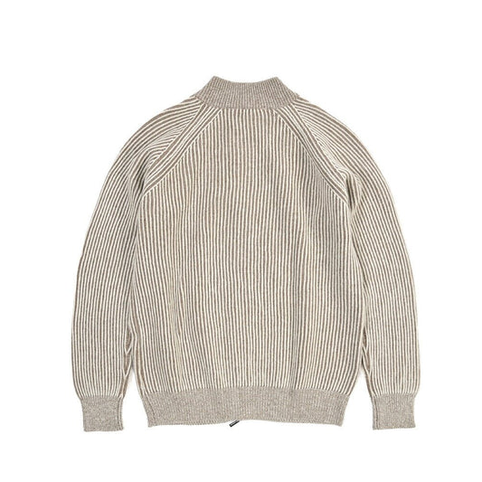 MOORER “DEAN-WSV” カシミヤ混ウール ジップアップニットカーディガン ベージュ(MILK 48 | GUARDAROBA MILANO OFFICIAL STORE