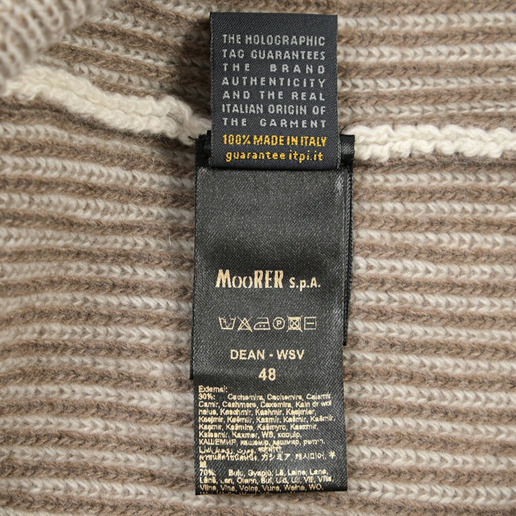 MOORER “DEAN-WSV” カシミヤ混ウール ジップアップニットカーディガン ベージュ(MILK 48 | GUARDAROBA MILANO OFFICIAL STORE