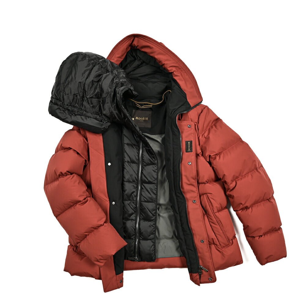 MOORER "ERENIO - SKT" ポリエステル100% ダウンジャケットフーディー (着脱可能ライナー付き) / ACQUA PROOF (防水)|417825 - 48|GUARDAROBA MILANO OFFICIAL STORE