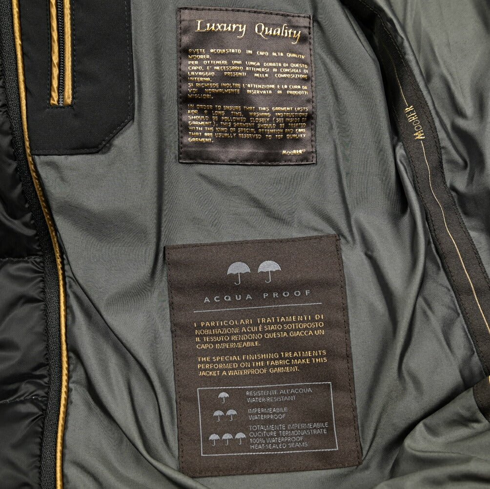 MOORER "ERENIO - SKT" ポリエステル100% ダウンジャケットフーディー (着脱可能ライナー付き) / ACQUA PROOF (防水)|417825 - 48|GUARDAROBA MILANO OFFICIAL STORE