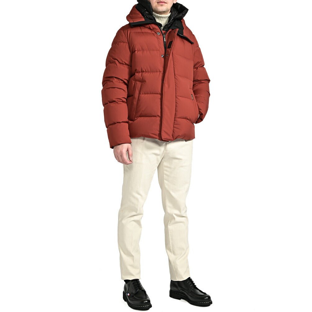 MOORER "ERENIO - SKT" ポリエステル100% ダウンジャケットフーディー (着脱可能ライナー付き) / ACQUA PROOF (防水)|417825 - 48|GUARDAROBA MILANO OFFICIAL STORE