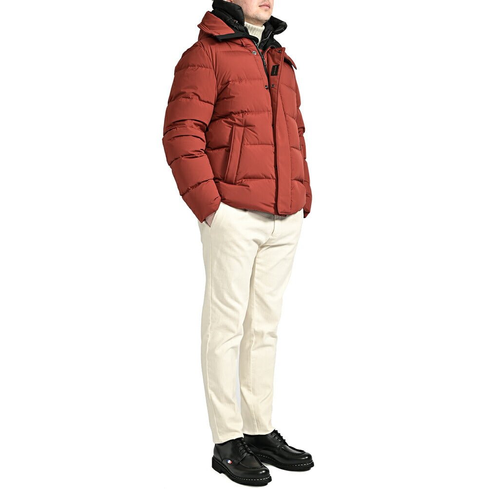 MOORER "ERENIO - SKT" ポリエステル100% ダウンジャケットフーディー (着脱可能ライナー付き) / ACQUA PROOF (防水)|417825 - 48|GUARDAROBA MILANO OFFICIAL STORE