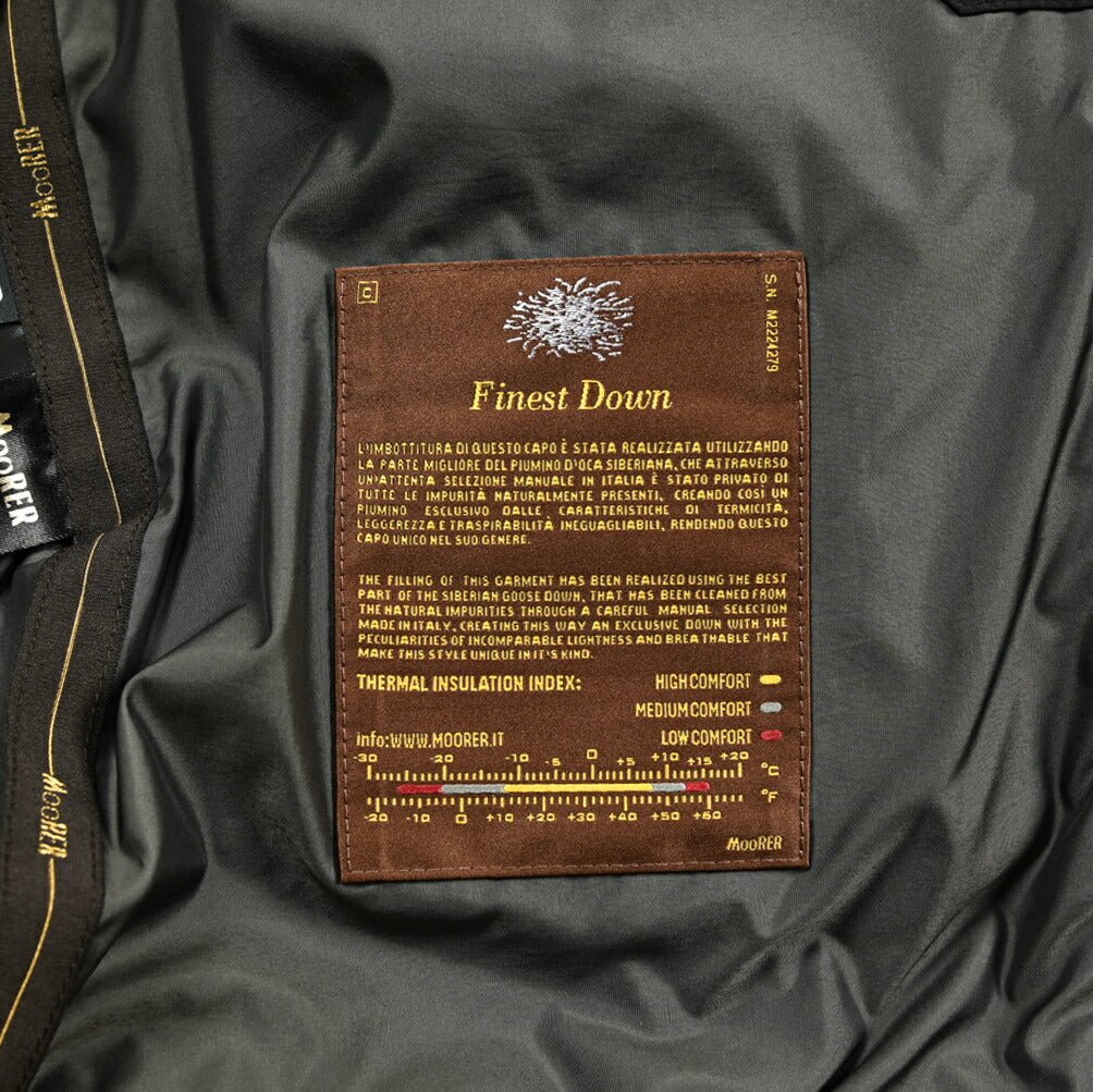MOORER "ERENIO - SKT" ポリエステル100% ダウンジャケットフーディー (着脱可能ライナー付き) / ACQUA PROOF (防水)|417825 - 48|GUARDAROBA MILANO OFFICIAL STORE