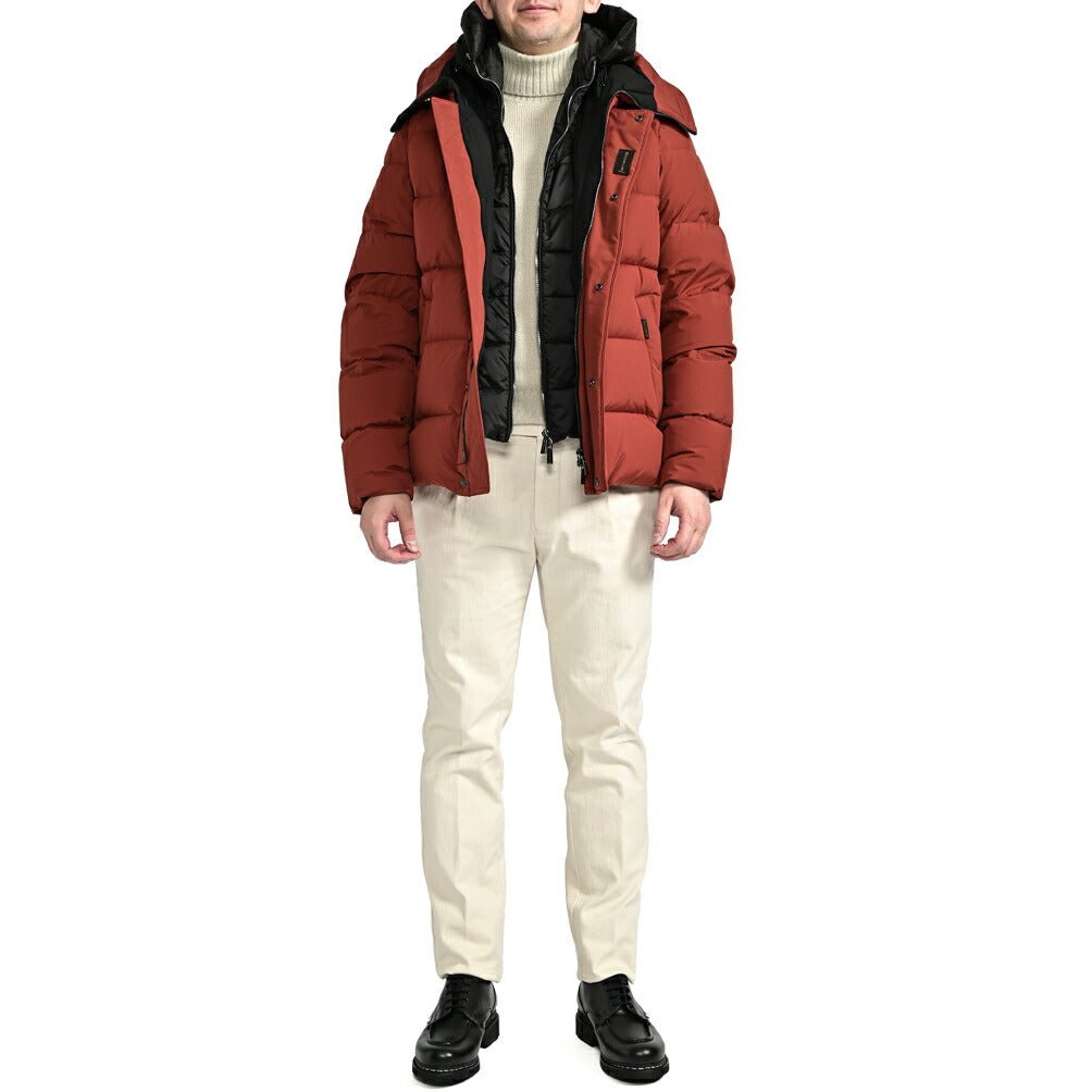 MOORER "ERENIO - SKT" ポリエステル100% ダウンジャケットフーディー (着脱可能ライナー付き) / ACQUA PROOF (防水)|417825 - 48|GUARDAROBA MILANO OFFICIAL STORE