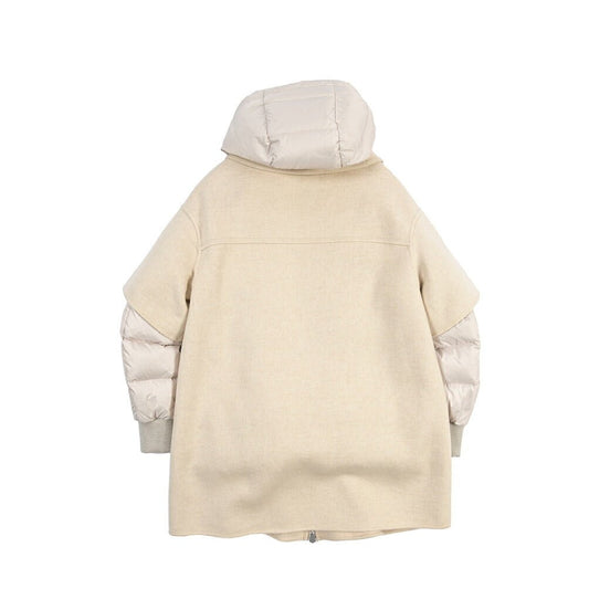MOORER “FABULA-Y” カシミヤ100% フーディー3WAYダウンコート / レディース ライトベージュ(SABBIA) 40 | GUARDAROBA MILANO OFFICIAL STORE