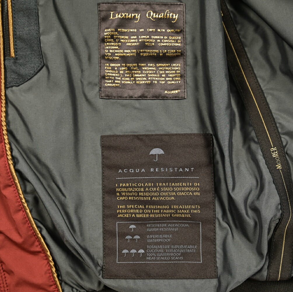 MOORER "FALERI - TRT" ポリエステル100% キルティング 中綿ブルゾン / ACQUA RESISTANT(撥水)|418071 - 46|GUARDAROBA MILANO OFFICIAL STORE