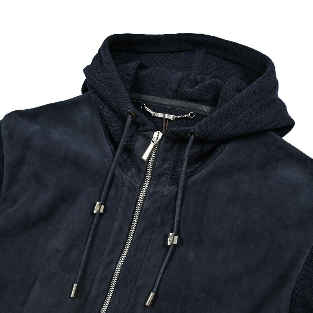 SALE|MOORER FRANS - URM 異素材コンビ ダブルジップニットパーカー|418086 - 48|GUARDAROBA MILANO OFFICIAL STORE