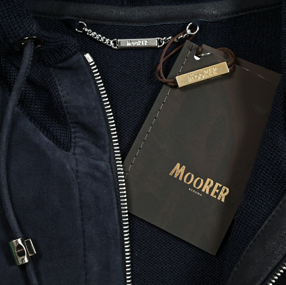 SALE|MOORER FRANS - URM 異素材コンビ ダブルジップニットパーカー|418086 - 48|GUARDAROBA MILANO OFFICIAL STORE