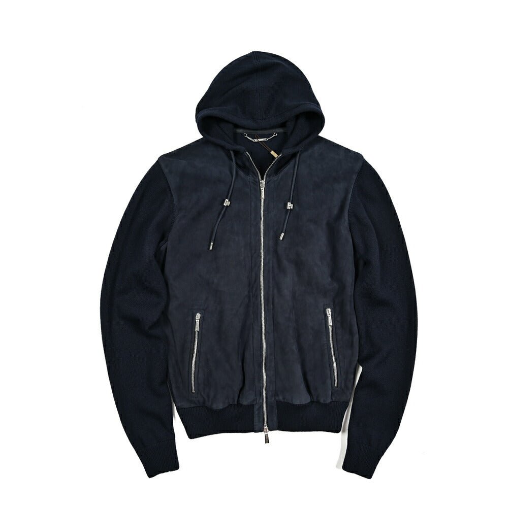 SALE|MOORER FRANS - URM 異素材コンビ ダブルジップニットパーカー|418086 - 48|GUARDAROBA MILANO OFFICIAL STORE