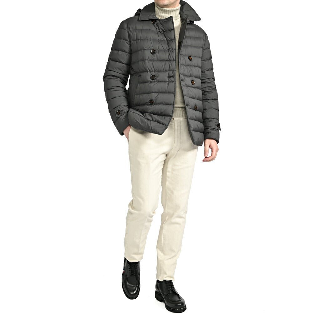 MOORER "FRED - CAP - S3" ストレッチナイロン ダブルブレストライトダウンジャケット / ACQUA RESISTANT(撥水)|417785 - 46|GUARDAROBA MILANO OFFICIAL STORE