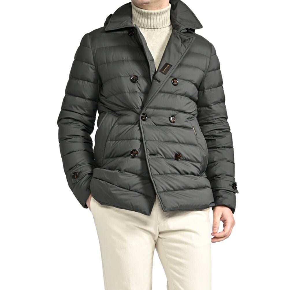 MOORER "FRED - CAP - S3" ストレッチナイロン ダブルブレストライトダウンジャケット / ACQUA RESISTANT(撥水)|417785 - 46|GUARDAROBA MILANO OFFICIAL STORE