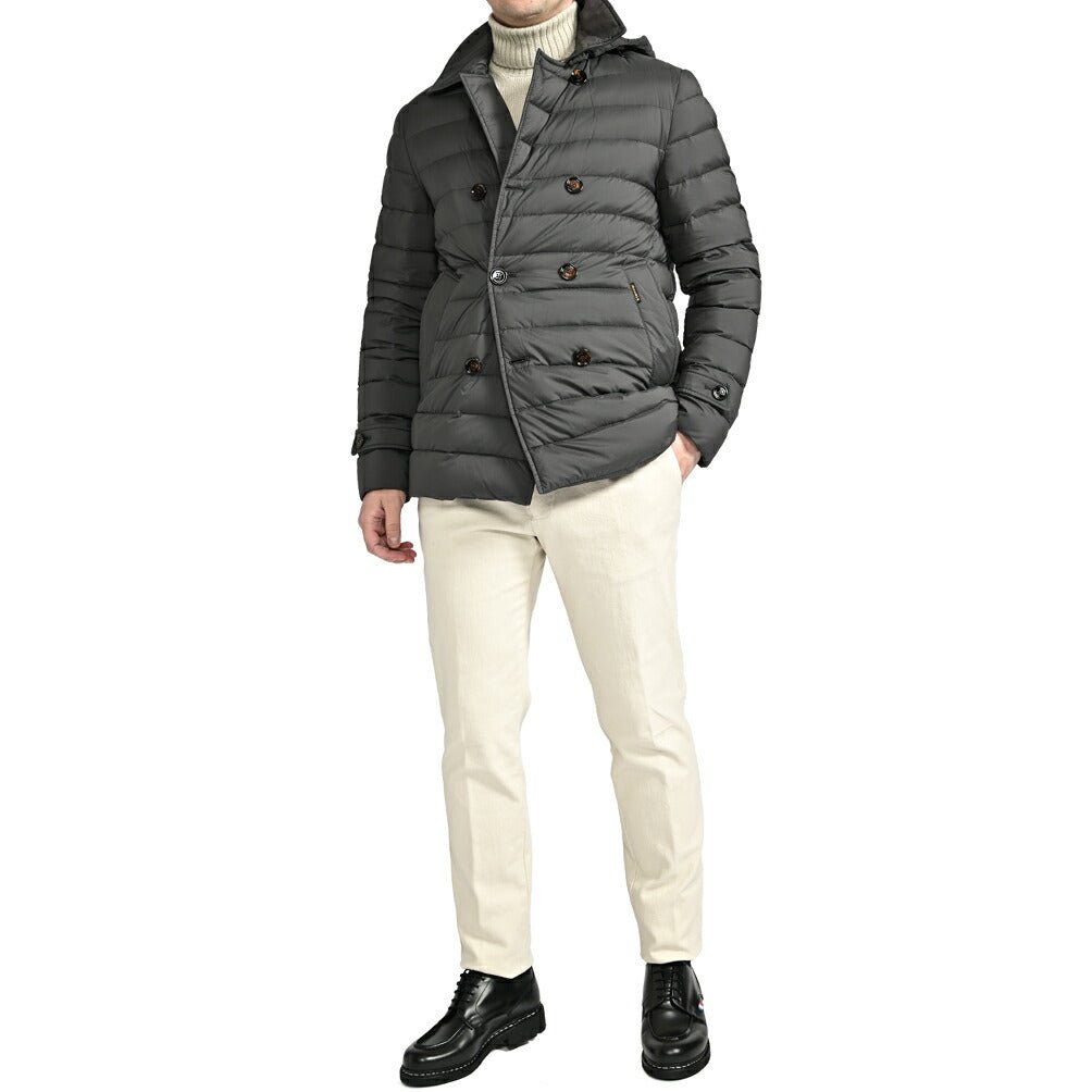 MOORER "FRED - CAP - S3" ストレッチナイロン ダブルブレストライトダウンジャケット / ACQUA RESISTANT(撥水)|417785 - 46|GUARDAROBA MILANO OFFICIAL STORE