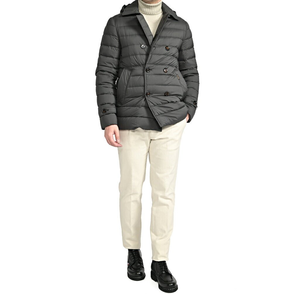MOORER "FRED - CAP - S3" ストレッチナイロン ダブルブレストライトダウンジャケット / ACQUA RESISTANT(撥水)|417785 - 46|GUARDAROBA MILANO OFFICIAL STORE