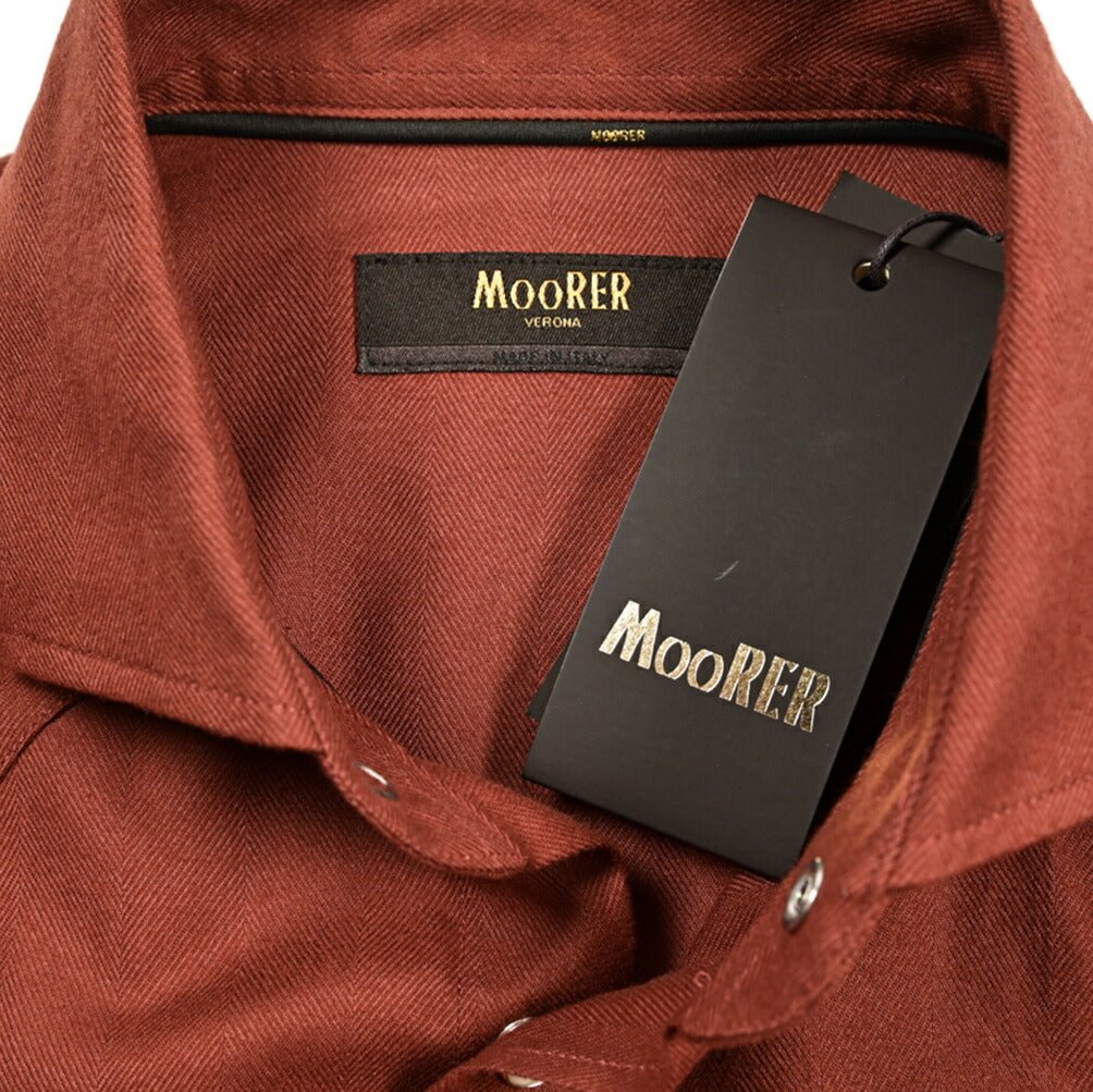 MOORER GARRET - AP コットンリヨセル ホリゾンタルカラーウエスタンシャツ|GUARDAROBA MILANO OFFICIAL STORE