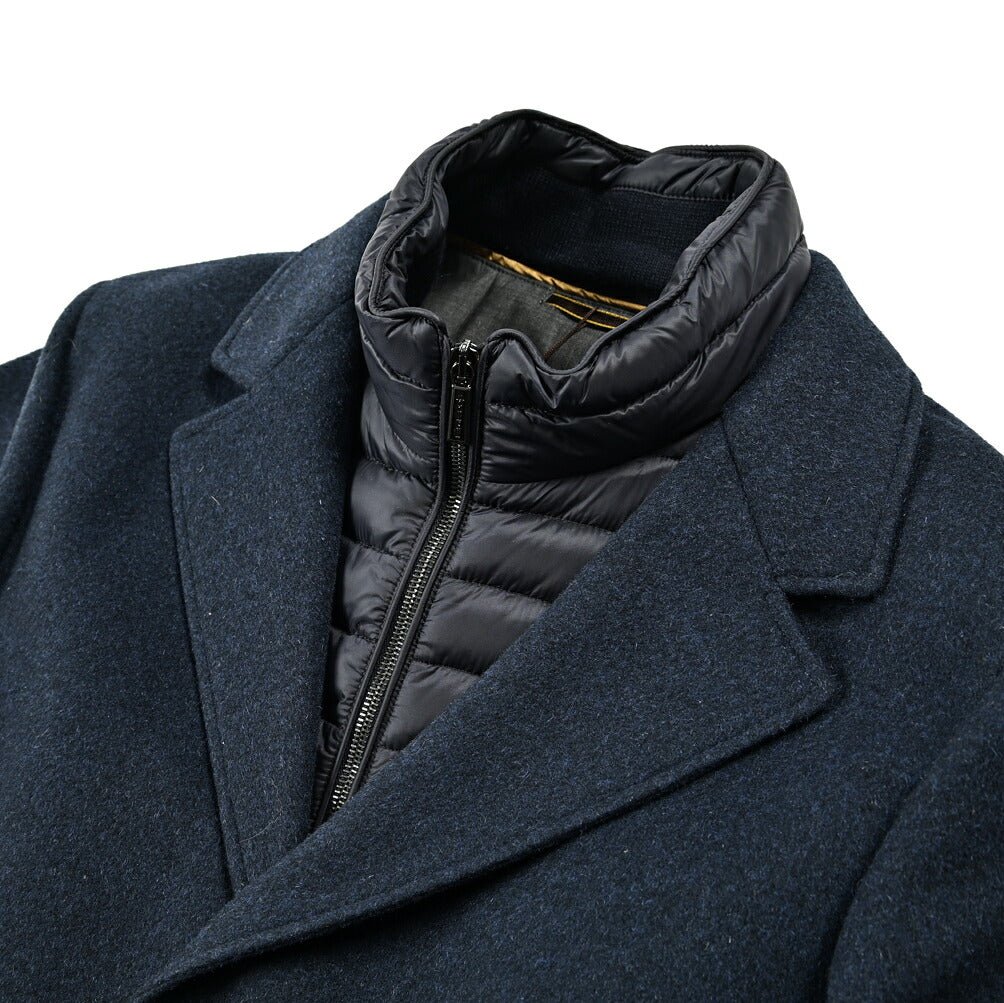 MOORER "HARRIS - LE" カシミヤ混ウール 3Bシングルダウンチェスターコート (着脱可能ライナー付き)|417787|GUARDAROBA MILANO OFFICIAL STORE