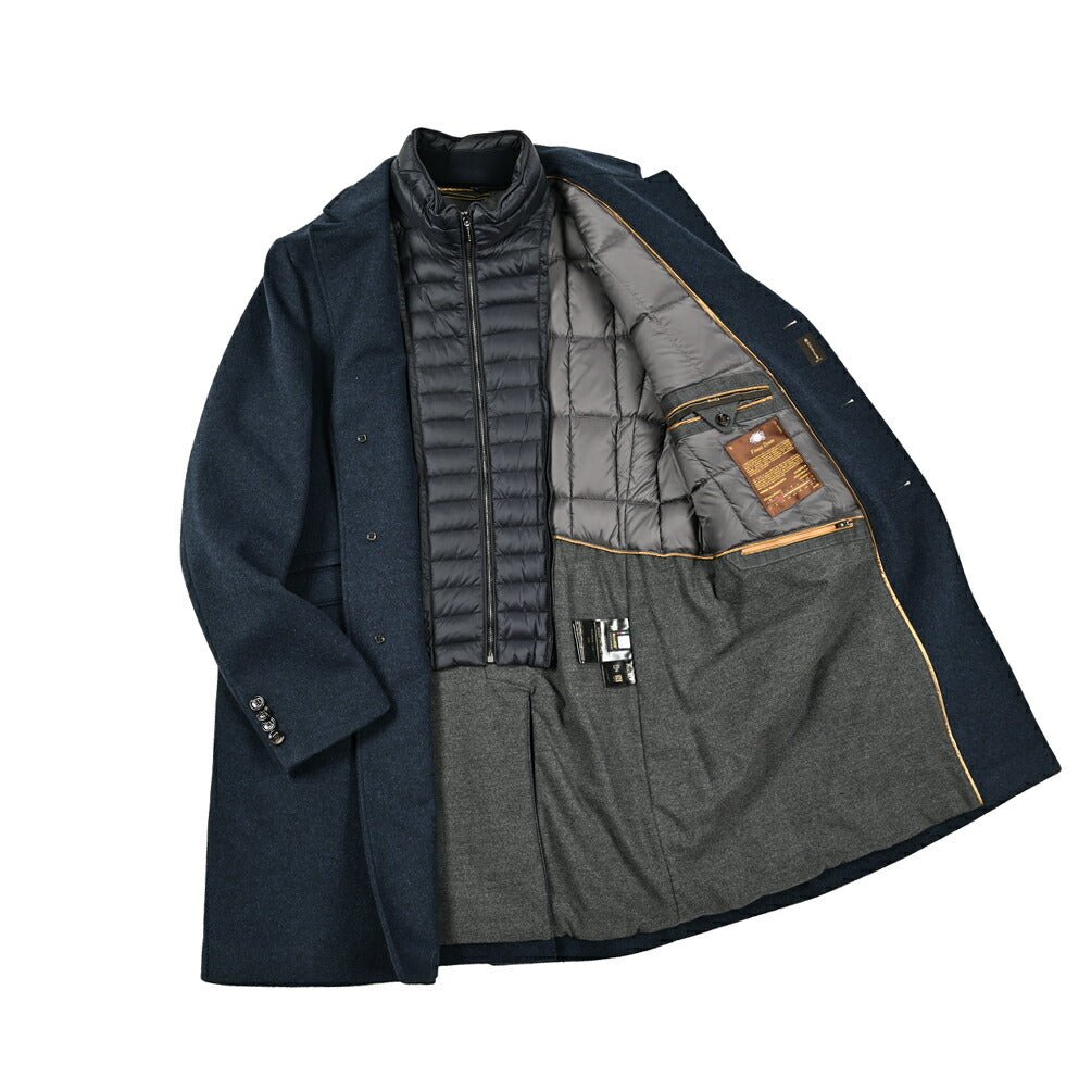 MOORER "HARRIS - LE" カシミヤ混ウール 3Bシングルダウンチェスターコート (着脱可能ライナー付き)|417787|GUARDAROBA MILANO OFFICIAL STORE
