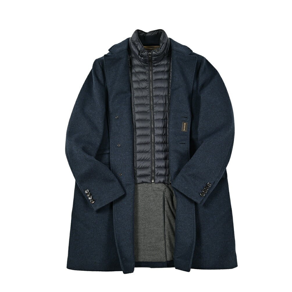 MOORER "HARRIS - LE" カシミヤ混ウール 3Bシングルダウンチェスターコート (着脱可能ライナー付き)|417787|GUARDAROBA MILANO OFFICIAL STORE