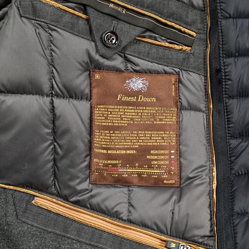 MOORER "HARRIS - LE" カシミヤ混ウール 3Bシングルダウンチェスターコート (着脱可能ライナー付き)|417787|GUARDAROBA MILANO OFFICIAL STORE