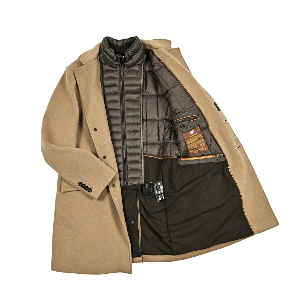 MOORER "HARRIS - LE" カシミヤ混ウール 3Bシングルダウンチェスターコート (着脱可能ライナー付き)|417788|GUARDAROBA MILANO OFFICIAL STORE